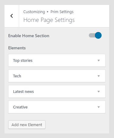 Binar WordPress theme documentation - Home Page Settings