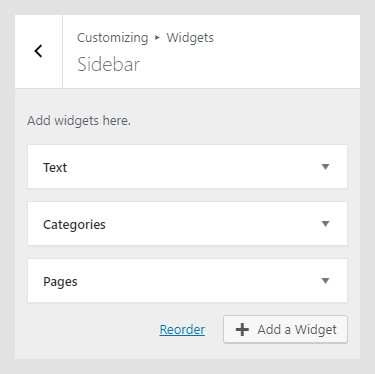 Aridio WordPress theme documentation - Sidebar