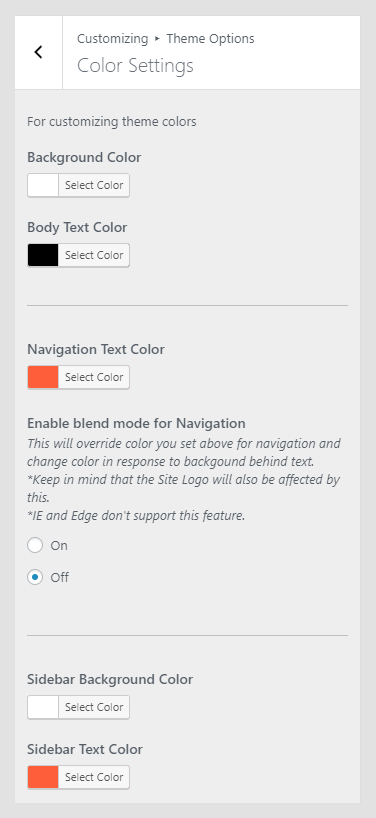 Deppo WordPress theme documentation - Color Settings