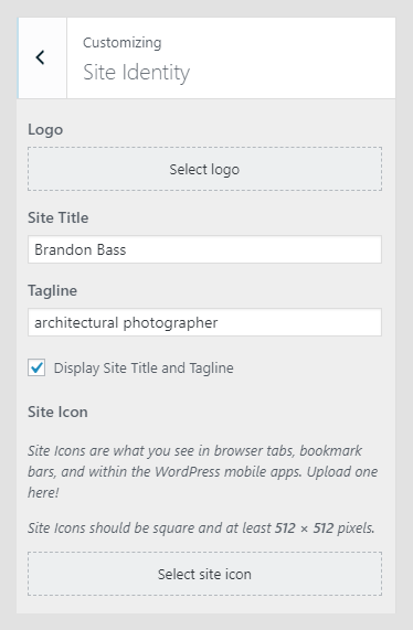 Deppo WordPress theme documentation - Site Identity