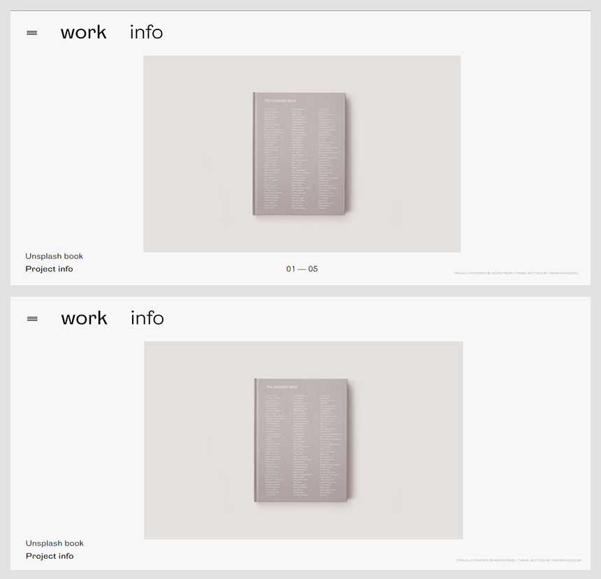 Idento WordPress theme documentation - Single portfolio slider numbers turned on and off