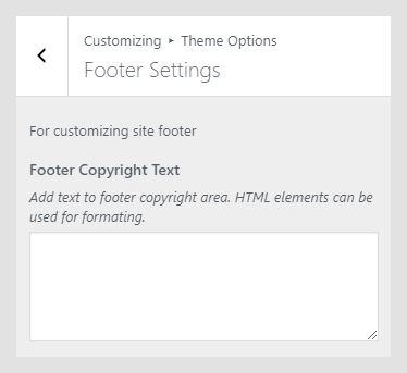 Renzo WordPress theme documentation - Footer Settings