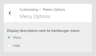 Renzo WordPress theme documentation - Menu Options