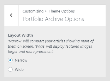 Renzo WordPress theme documentation - Portfolio Archive Options