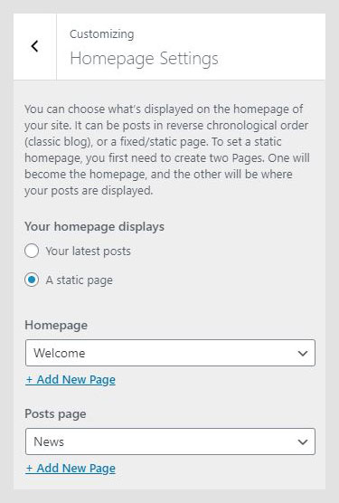 Aperitive WordPress theme documentation - Homepage Settings