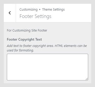Collecto WordPress theme documentation - Footer Settings