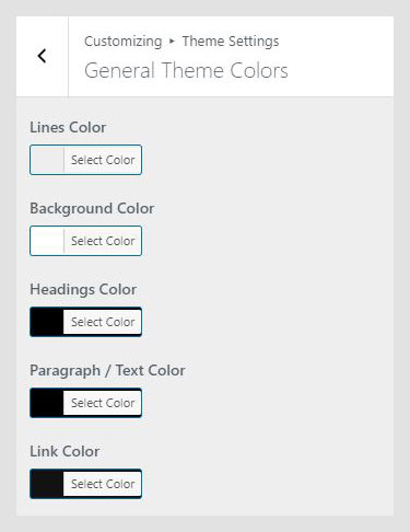 Collecto WordPress theme documentation - General Theme Colors