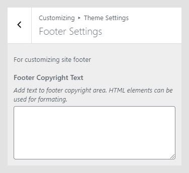 Frequency WordPress theme documentation - Footer Settings