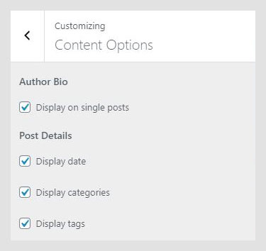 Reinform WordPress theme documentation - Content Options