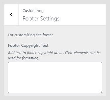 Scenery WordPress theme documentation - Footer Settings