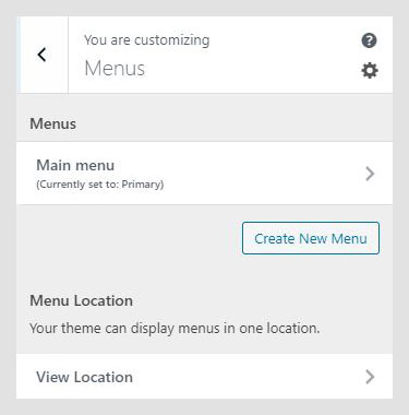 Scenery WordPress theme documentation - Menus