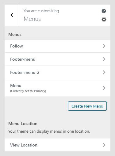 Techne WordPress theme documentation - Menus