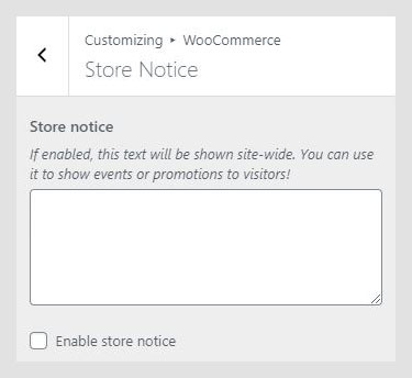 Techne WordPress theme documentation - Store Notice