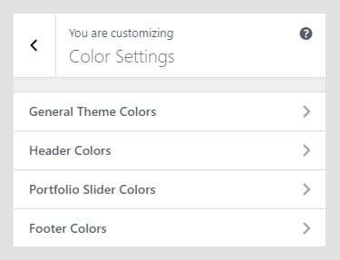 Rei WordPress theme documentation - Color Settings