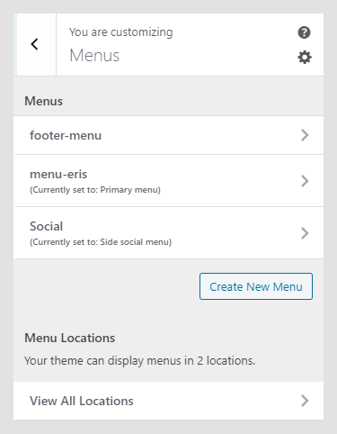 Rei WordPress theme documentation - Menus