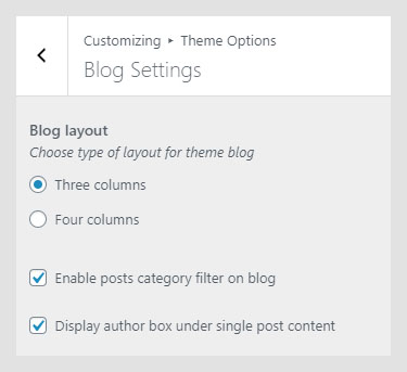 Phenomena WordPress theme documentation - Blog Settings