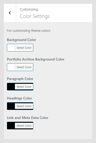 Oculus WordPress theme documentation - Color Settings