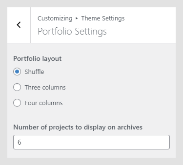 Canvi WordPress theme documentation - Portfolio Settings